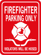 firefighter parking only