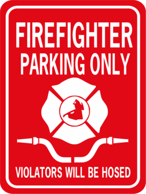 firefighter parking only