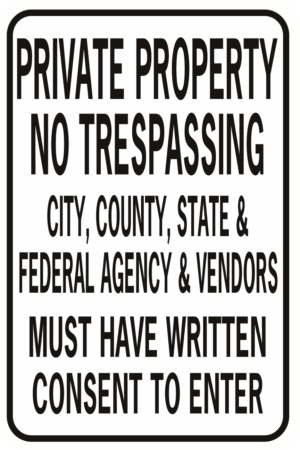 Private Property No Trespassing City County State And Federal Rectangle
