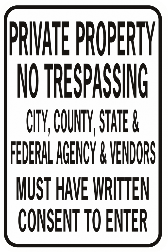 Private Property No Trespassing City County State And Federal Rectangle