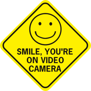 Smile You're On Video Camera W Happy Face Diamond