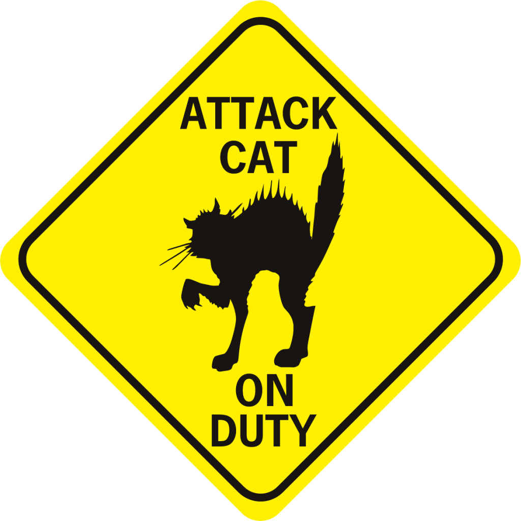Attack Cat on Duty SignXing Aluminum Signs