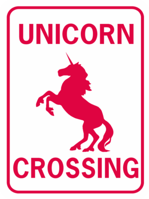 Unicorn Crossing 9x12 pink white