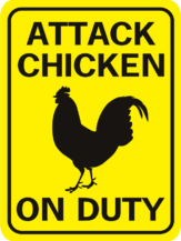 Attack Chicken On Duty Rectangle rooster