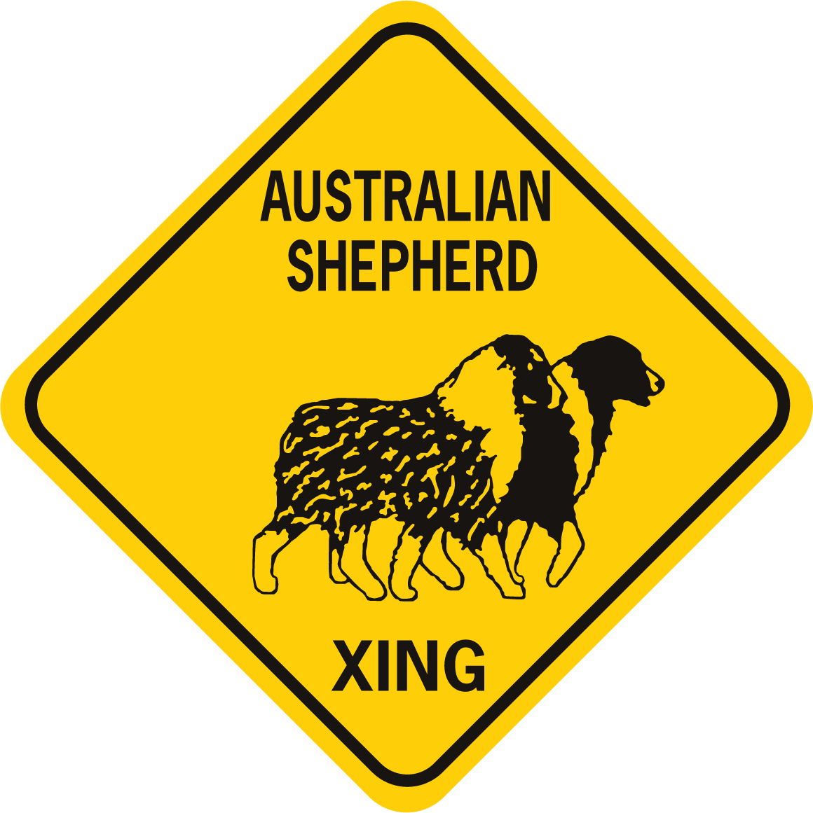 Australian Shepherd Dog Crossing Xing Sign New Made in USA 