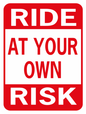 Horse Ride At Your Own Risk funny aluminum sign