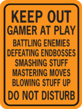 KEEP OUT GAMER AT PLAY WORDS ONLY