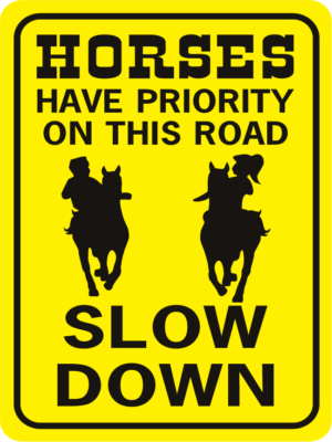 Horses Have Priority On This Road 2 kids