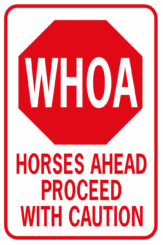 WHOA HORSES AHEAD PROCEED