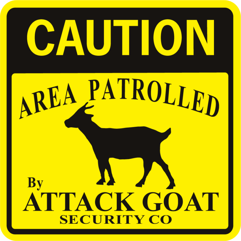 goat Caution Area Patrolled by Attack Goat Security square World