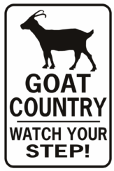 goat country watch your step rectangle bw