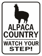 ALPACA COUNTRY WATCH YOUR STEP RECTANGLE