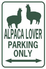 alpaca lover parking rectangle