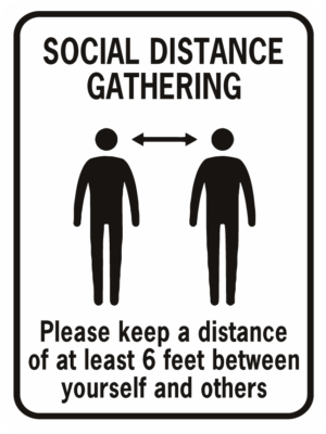 Social Distance Gathering 6 Feet Apart