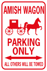 amish wagon parking red