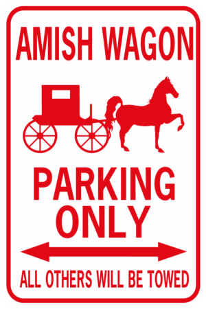 amish wagon parking red