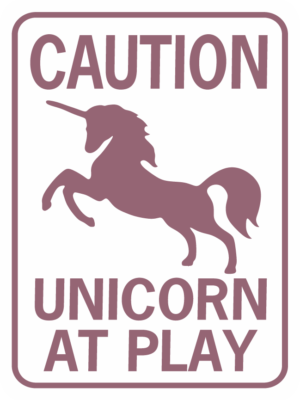 unicorn caution unicorn at play purp wh