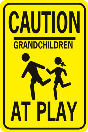 Caution Grandchildren at Play rectangle