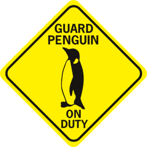 penguin guard penguin on duty