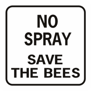 Bee No Spray Save the Bees square b w