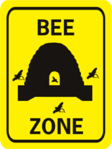 Bee Zone rectangle w hive